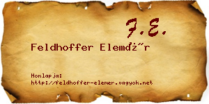 Feldhoffer Elemér névjegykártya