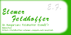 elemer feldhoffer business card